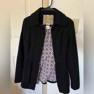 Vintage Billabong Women's Black Pea Coat